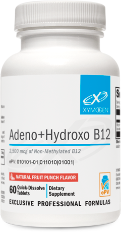 Adeno + Hydroxo B12 Natural Fruit Punch Flavor 60 Tablets